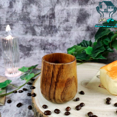 كوب كوفي سيراميك بستايل خشبي عصري وأنيق، 140 مل