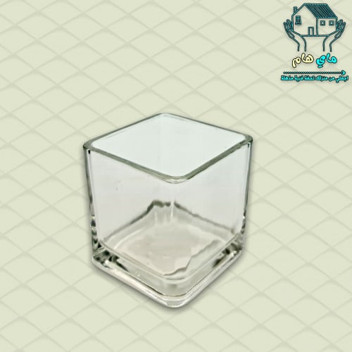 فازة مربع زجاج شفاف، 6*6 سم