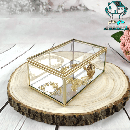 صندوق تخزين زجاج وسط، متعدد الاستخدام للمجوهرات وا...