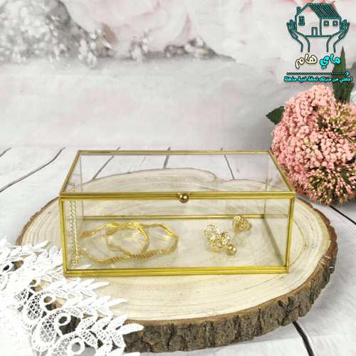 صندوق تخزين زجاج، متعدد الاستخدام للمجوهرات والفحم...