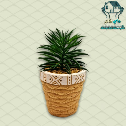 نبات الصبار الصناعي بحوض حجري أنيق، 8*17 سم