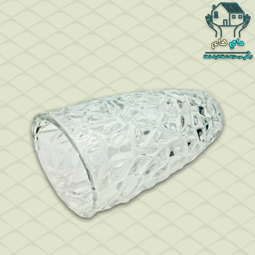 فازة ورود زجاج شفاف مشطوف، 9*18 سم