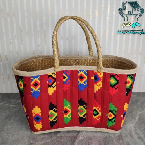 سلة ترامس و رحلات مصنوعه من الخوص المتين وملبسة با...