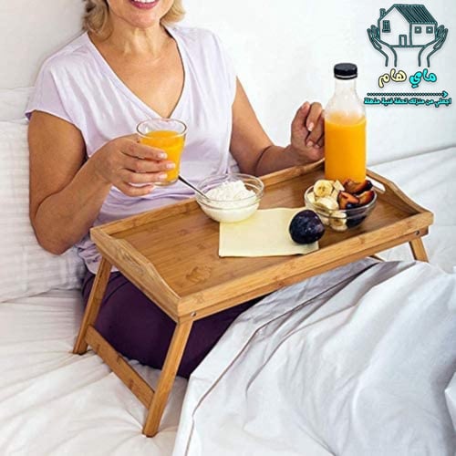 طاولة و صينية خشبية، قابلة للطي، 50x30x23 سم