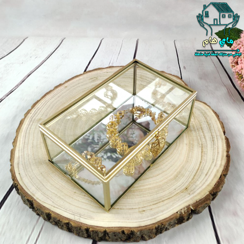 صندوق تخزين زجاج وسط، متعدد الاستخدام للمجوهرات وا...