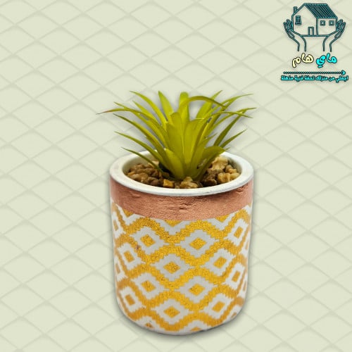 نبات الصبار الصناعي بحوض سيراميك أنيق، 7*10 سم