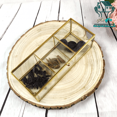 صندوق تخزين زجاج مقسم، متعدد الاستخدام للمجوهرات و...