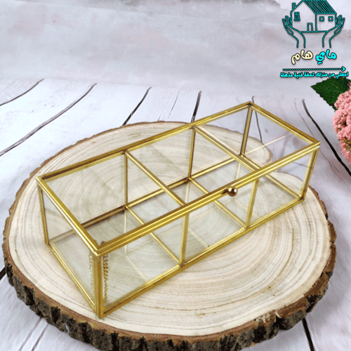 صندوق تخزين زجاج مقسم، متعدد الاستخدام للمجوهرات و...