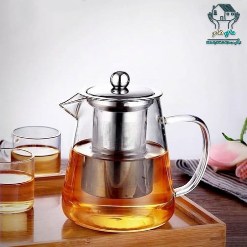 ابريق من زجاج البوروسيليكات الشفاف ضد الحرارة والن...