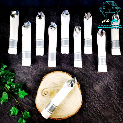 طقم ضيافة لتقديم الطعام 40 قطعة باللون الذهبي، عصر...