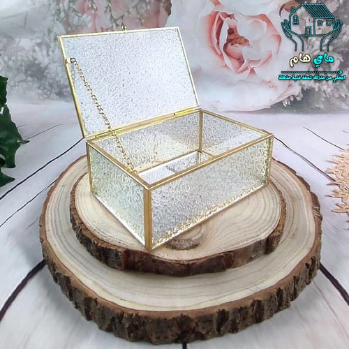 صندوق تخزين زجاج مموج، متعدد الاستخدام للمجوهرات و...