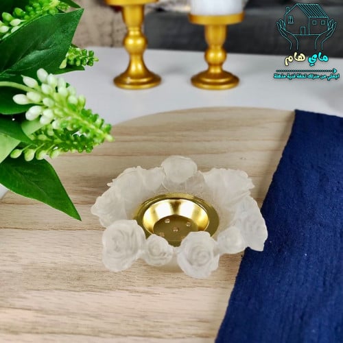 مبخرة كريستال بشكل وردة أنيقة 10*10 سم
