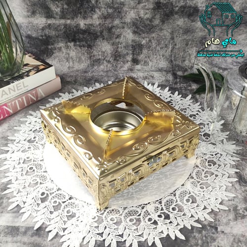 قاعدة تسخين حديد ذهبي للإبريق والدلة، كبير 19*19*5...