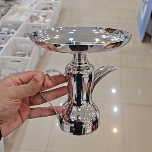 صينية الجود بالدلة الفضية، استيل، الحجم صغير