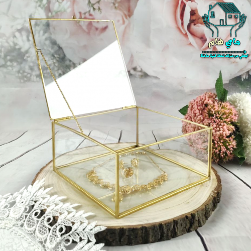 صندوق تخزين زجاج، متعدد الاستخدام للمجوهرات والفحم...
