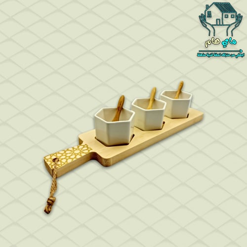 3 زيديات+3ملاعق مع قاعدة خشبية أنيقة، عصري وعملي،...