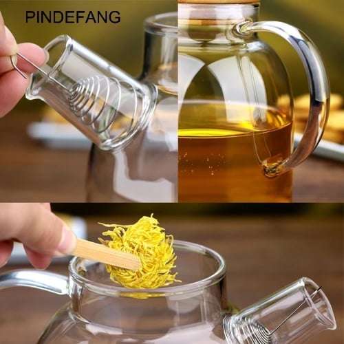 ابريق من زجاج البوروسيليكات الشفاف ضد الحرارة والن...