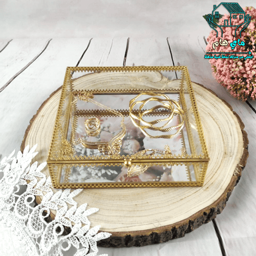 صندوق تخزين زجاج، متعدد الاستخدام للمجوهرات والفحم...