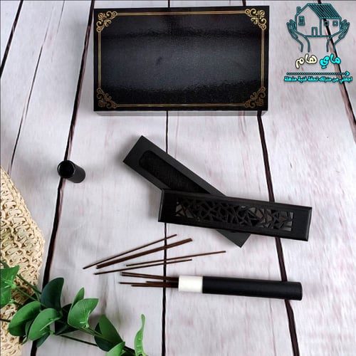 مبخرة خشب أنيقة مع العود الأصلي، بعلبة خشبية مميزة...