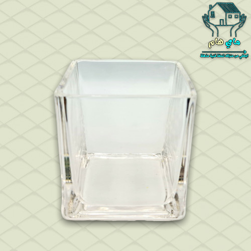 فازة مربع زجاج شفاف، 10*10 سم