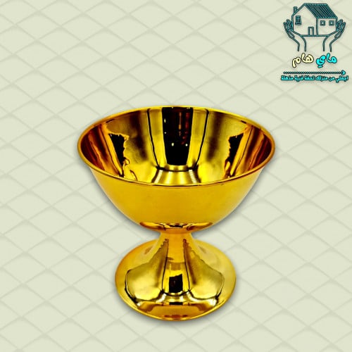 طبق حديد ذهبي بقاعدة، جودة عالية، عصري وأنيق، بقطر...