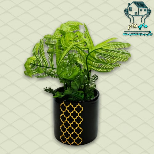 شجر صناعي بحوض سيراميك أنيق، 9*24 سم