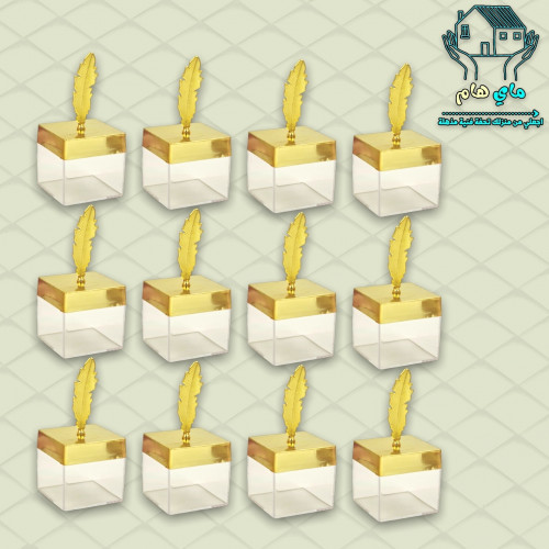 توزيعات اكرليك، شفاف بغطاء مسكة الريشة، ذهبي، درزن...