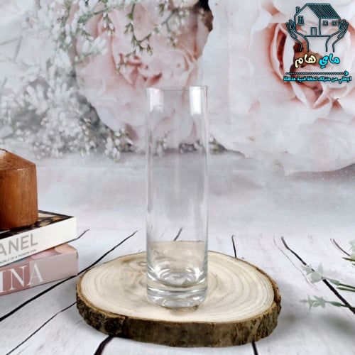 فازة ورود زجاج شفاف، 21 سم