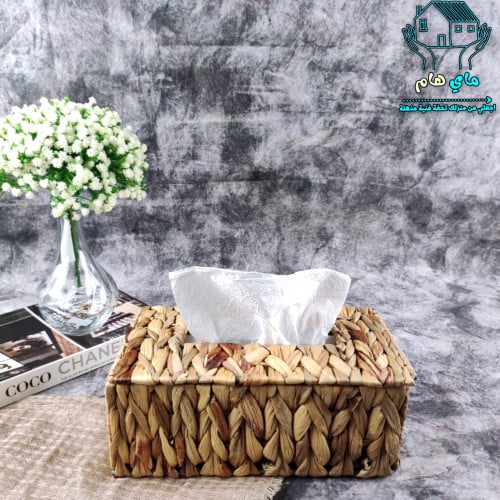 علبة منديل مستطيل خوص، 25*14*10 سم