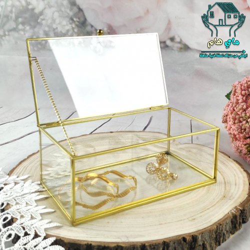 صندوق تخزين زجاج، متعدد الاستخدام للمجوهرات والفحم...