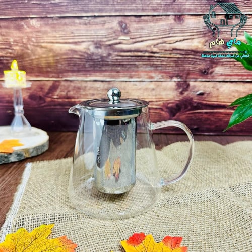 ابريق من زجاج البوروسيليكات الشفاف ضد الحرارة والن...