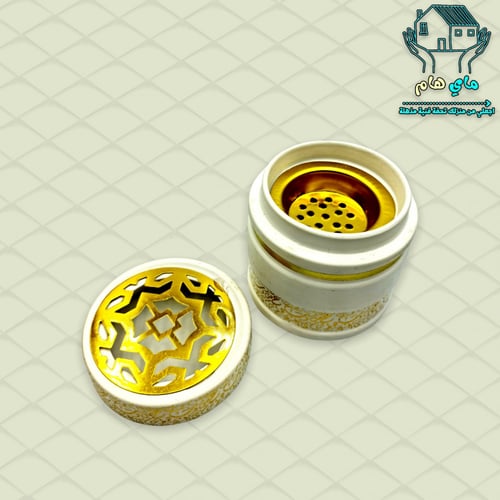 مبخرة أنيقة سيراميك بديزاين الحروف العربية لون أبي...