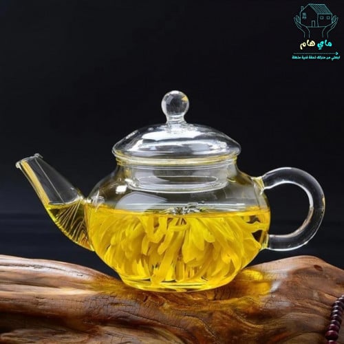 ابريق من زجاج البوروسيليكات الشفاف ضد الحرارة والن...