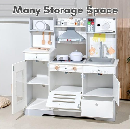 مطبخ خشبي تفاعلي للاطفال بصنبور مياه