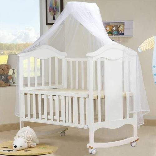 سرير أطفال خشبي هزاز متعدد الاستخدامات