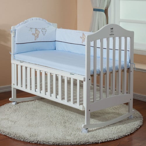 سرير اطفال خشبي 7 في 1 مع ناموسية