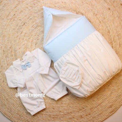 طقم استقبال مواليد مع مدس