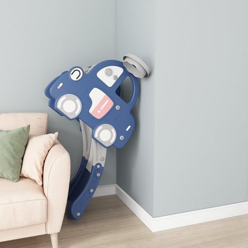 زحليقة شكل سيارة مع حلقة كرة سلة