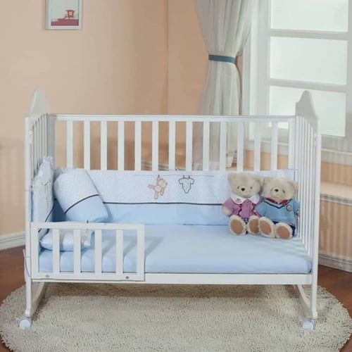 سرير اطفال خشبي 7 في 1 مع ناموسية