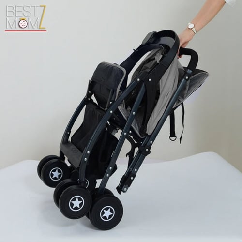 عربة أطفال اتجاهين لون اسود