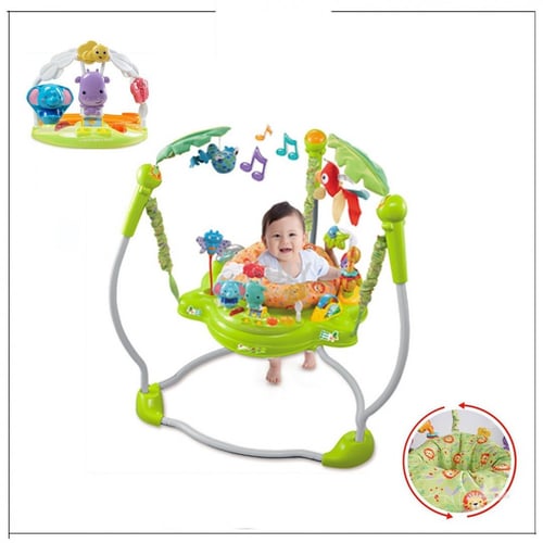 نطاطة أطفال موسيقية مع ألعاب ملونة وأضواء متحركة