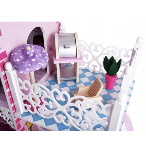 بيت دمية خشبي مع اضاءة