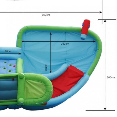 ملعب مياه نفخ زحليقة الديناصور تسلق جدار مدفع