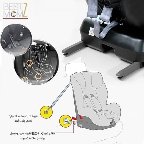 كرسي سيارة دوار بنظام ايزوفكس