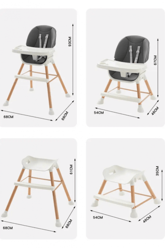 كرسي طعام خشبي 5 في 1