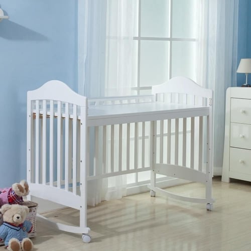 سرير اطفال خشبي 7 في 1 مع ناموسية