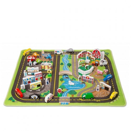 مجموعة لعب خشبية مع حصيرة