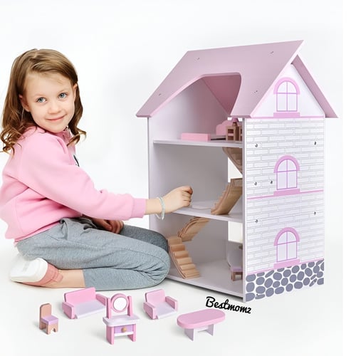 بيت الدمى بثلاث طوابق