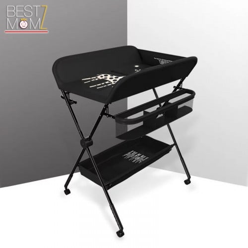 طاولة تغيير حفاضات قابلة للطي مع منظم عصري