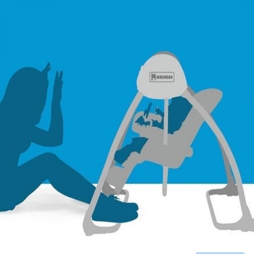 كرسي اطفال للتغذية وارجوحة اطفال الكترونية 2 في 1